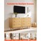 Natural Rattan 3 Drawer Dresser with Wooden Legs and Metal Handles